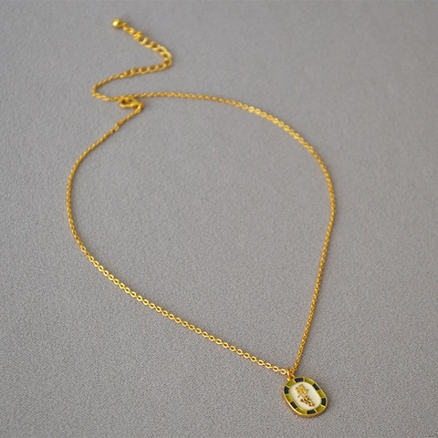 Collar de Perlas de Agua Dolce Vintage Francés Con Colgante de Esmalte Uva y Riqueza Cadena de Latón Chapado en Oro para Mujer