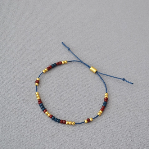 Handgewebtes Buntes Saatperlen Armband Vergoldete Messingperlen Verstellbares Minimalistisches Boho-Schnurarmband Für Damen Schmuck Geschenk