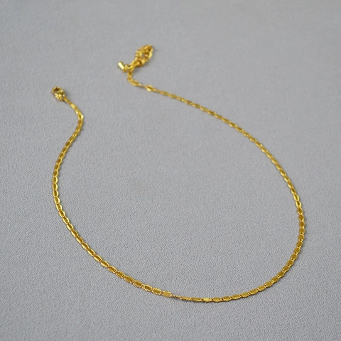 Collar y Pulsera de Latón Chapado en Oro de 18K con Borde de Encaje Retro Francés Cadena Minimalista Apilable para Mujer Joyería de Moda de Fiesta