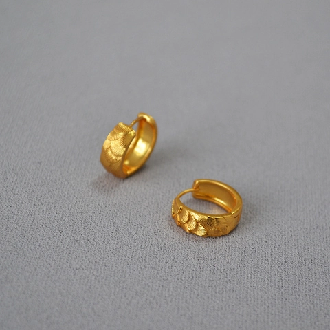 Vintage Neuer Chinesischer Stil Koi Fischschuppe Kupfer Creolen Für Damen Nischendesign Retro Vergoldete Geometrische Ohrschließe Schmuck