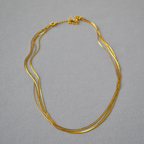 Italienische Minimalistische Mehrlagige Messingkette Halskette Für Damen Gold Silber Galvanisierte Halswirbelkette Schmuck