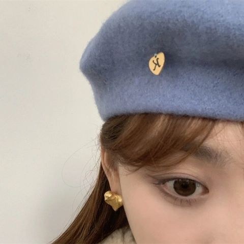 French Vintage Irregular Heart Stud Earrings Wrinkled Texture Brass Gold Plated 925 Sterling Silver Earring Post Women Jewelry