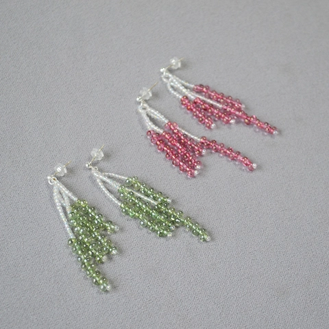 Orecchini a Nappa in Cristallo Artificiale Fatti a Mano Con Perno in Argento Sterling 925 Gioielli Pendenti Floreali Per Donna