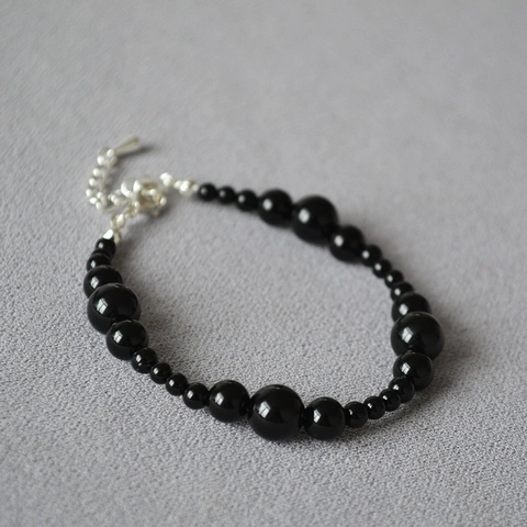 Pulsera Minimalista de Ágata y Perlas Artificiales para Hombres Mujeres Hecha a Mano Estilo INS Pulsera de Cuentas Redondas Degradadas Joyería Regalo