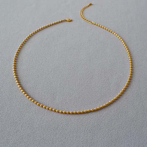 Collana a Catena con Perle in Ottone Placcato Oro Design Italiano Per Donna Catena a Sfera Minimalista Starlight Collana Semplice Gioielli Regolabile