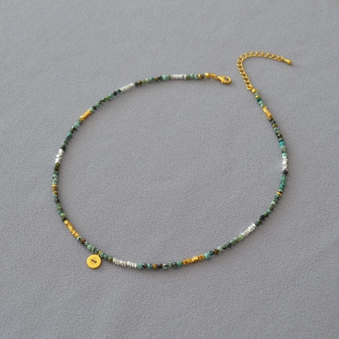 Collar Bohemio Retro de Cuentas de Turquesa para Mujer Colgante de Ojo Turco de Cobre Dorado Joyería Mediterránea Romántica