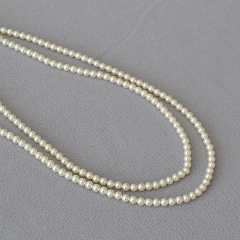 Elegante Collana a Strati in Lega di Perle Artificiali per Donna Catena Lunga per Maglione con Chiusura a Knebel Gioielli alla Moda Classici Regalo