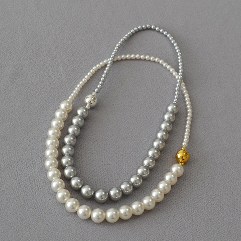 Elegante Künstliche Perlenkette Für Damen Koreanischen Stil Leichter Luxus Kurze Schlüsselbeinkette Mit Magnetischem Kugelverschluss