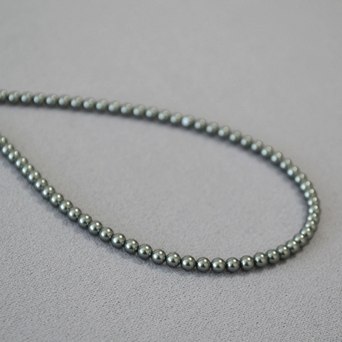 Collana di Perle Artificiali Grigio Tahiti per Donna Minimalista Fatta a Mano Catena di Perline Placcata in Rame Gioielli Regalo