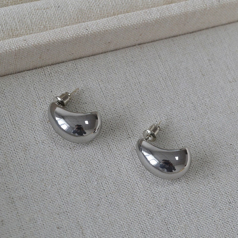 Minimalist Copper 18K Gold Plated Water Drop Stud Earrings With 925 Sterling Silver Earring Post For Women Polished Jewelry
