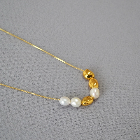 Minimalistische Kupfer Vergoldet Unregelmäßige Süßwasser Barockperle Anhänger Halskette Für Damen Elegante Choker Schmuck Geschenk