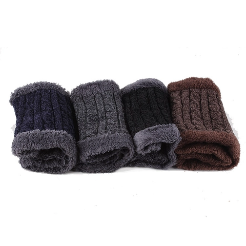 Winter Knit Chenille Neck Warmer For Men Women Thick Plush Lined Thermal Neck Gaiter Soft Cable Knit Outdoor Warm Scarf