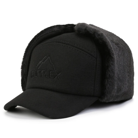 Chapka d'Hiver pour Hommes Chaud Coupe-vent Cache-oreilles Doublure Fausse Fourrure Broderie Chapeau Lei Feng pour Papa