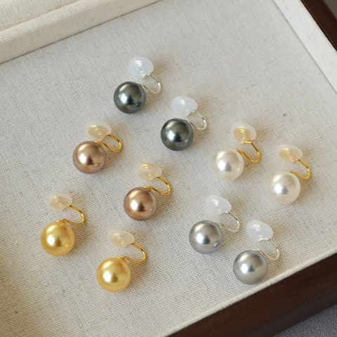 Elegant Artificial Pearl Mosquito Coil Ear Clips For Women Copper Gold Silver Plated Non Pierced Round Pearl Earrings Jewelry