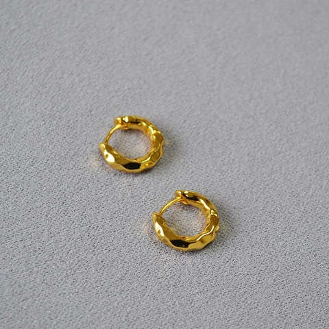 Pendientes de Aro de Textura Martillada de Latón Chapado en Oro Minimalistas de Nicho para Mujer Pendientes Geométricos de Lujo Ligero Diario
