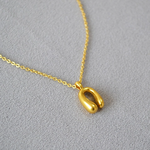 Vintage Messing Legierung Hufeisen Anhänger Halskette Für Damen Japanisch Minimalistisch Unregelmäßig U-Förmig Vergoldet Schmuck