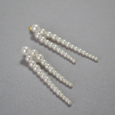Eleganti Orecchini a Pendente con Nappe in Perle Artificiali e Ottone Placcato Oro Con Perno in Argento Sterling 925 Donna