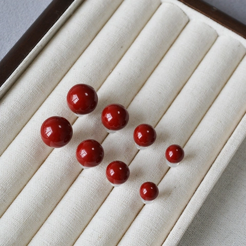 Französisch Vintage Kirschrot Handgefertigte Emaille Künstliche Kristall Runde Ohrstecker Mit 925 Sterlingsilber Stift Für Damen