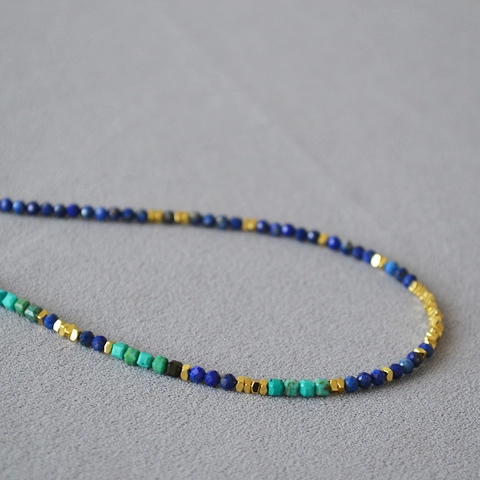 Collana di Perline di Lapislazzuli Pietra di Fenice Stile Cinese Vintage per Donna Gioielli Choker Eleganti Fatti a Mano