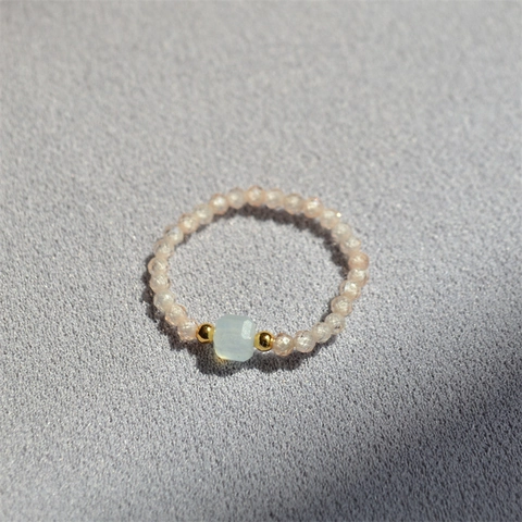 Anello Fatto a Mano in Pietra Naturale Con Perline Stile Neo-Cinese Vintage Colorato Anello Elastico Gioielli Regalo per Donna