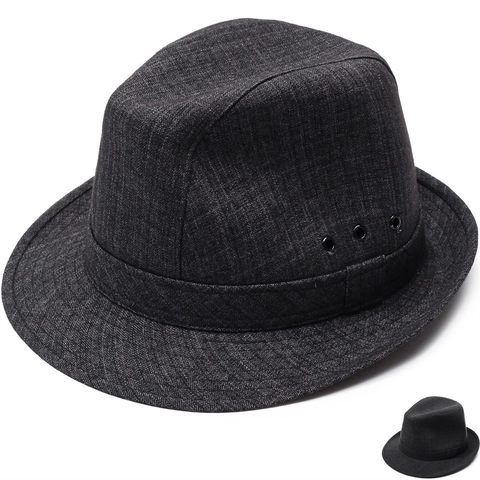 Klassischer Herren Fedora Hut Vintage Gentleman Polyester Jazz Hut Mit Metallösen Warmer Winterhut Für Ältere Männer