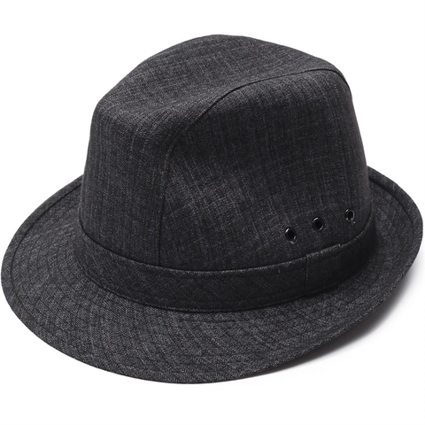 Klassischer Herren Fedora Hut Vintage Gentleman Polyester Jazz Hut Mit Metallösen Warmer Winterhut Für Ältere Männer