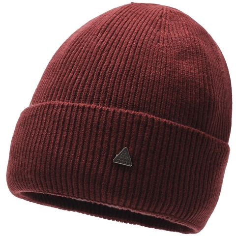 Bonnet en Tricot d'Hiver Décontracté à la Mode pour Hommes Femmes Chaud Coupe-Vent Bonnet Côtelé avec Badge en Métal Sports de Plein Air