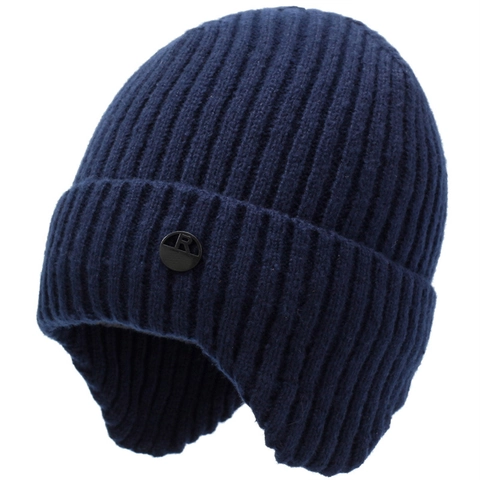 Bonnet En Tricot D'Hiver Pour Hommes Doublé De Polaire Chaud Épais Avec Protection Des Oreilles Pour Ski Couleur Unie