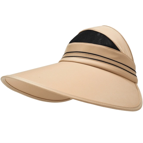 Visière de Soleil Femme Large Bord Protection UV Respirant Maille Haut Vide Chapeau pour Cyclisme Extérieur Plage Été Décontracté