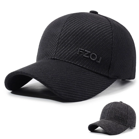 Casquette de Baseball d'Hiver pour Hommes Chaude Épaissie Protège-oreilles Extérieur Décontracté Réglable Lettre Brodée Chapeau de Soleil Coupe-vent
