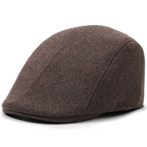 Berretto Newsboy Retrò da Uomo in Stile Britannico in Poliestere Cappello Piatto Vintage Berretto a Becco d'Anatra per Autunno Inverno Caldo All'aperto