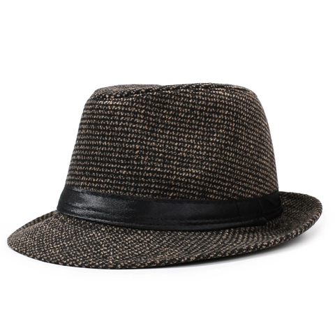 Vintage Unisex Fedora Hat Wide Brim Woolen Felt Jazz Hat Classic Panama Cap For Men Women Party Stage Fashion Performance