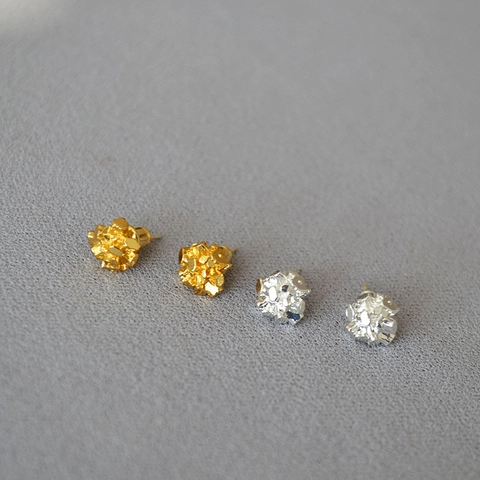 Minimalistisch Unregelmäßig Kristallcluster Ohrstecker Messing 925 Sterlingsilber Ohrstecker-Stift Gold Silber Schmuck Für Damen
