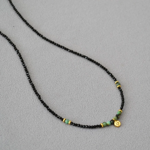 Collana Vintage Francese Con Perline In Spinello Nero E Turchese Ciondolo A Cuore Placcato Oro Boho Regolabile Gioielli Donna