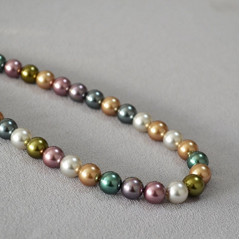 Collana Bracciale in Perle Artificiali Multicolore Retrò Fatti a Mano Con Chiusura Magnetica in Lega Gioielli da Donna
