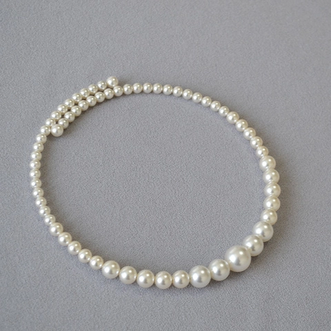 Elegante Girocollo in Perle Artificiali Sfumate in Stile Francese Collana di Perle Tonde Lucide per Donna Gioielli di Moda Sofisticati Regalo