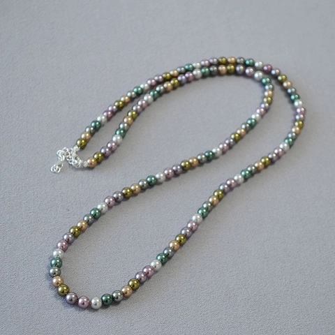 Französisch Vintage Mehrfarbig Künstliche Perlen Pulloverkette Handgefertigt Bunte Perlenkette Für Damen Elegant Modeschmuck