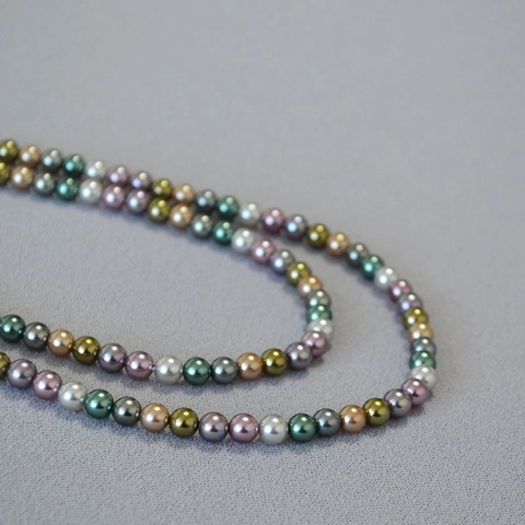 Französisch Vintage Mehrfarbig Künstliche Perlen Pulloverkette Handgefertigt Bunte Perlenkette Für Damen Elegant Modeschmuck