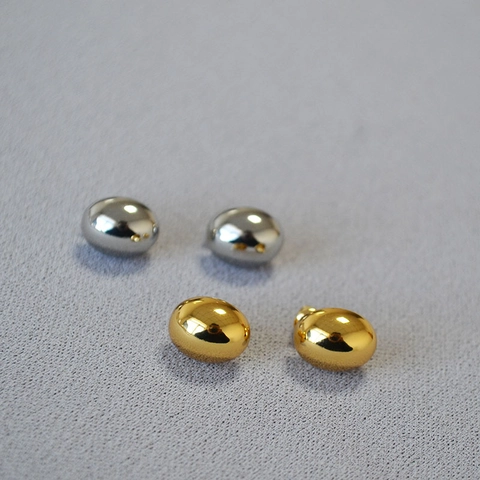 Minimalistische Ovale Messing 18K Vergoldete Ohrstecker Mit 925 Sterlingsilber Ohrstecker-Stift Für Damen Mode Schmuck