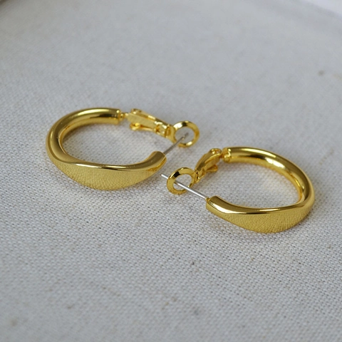 Orecchini a Bottone Geometrici in Rame Intrecciato Minimalisti Con Perno in Argento Sterling 925 Placcato Oro per Gioielli Donna