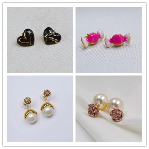 Vintage Gold Plated Brass Earrings For Women Artificial Pearl Rhinestone Geometric Stud Hoop Earrings Fashion Jewelry Gift