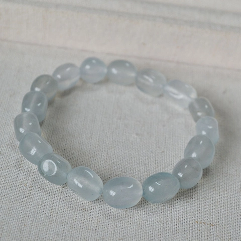 New Chinese Style Irregular Jade Beaded Elastic Bracelet Niche Polished Natural Stone Beads Elegant Women Jewelry Gift