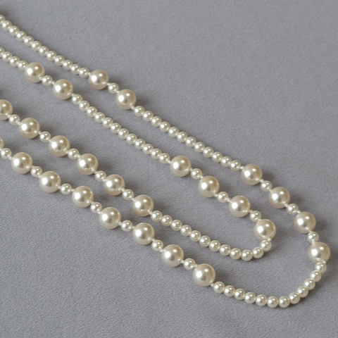 Elegante Collana Lunga in Perle Artificiali Francese Moda Lusso Leggero Multistrato Collana per Maglione Fatta a Mano Gioielli Donna