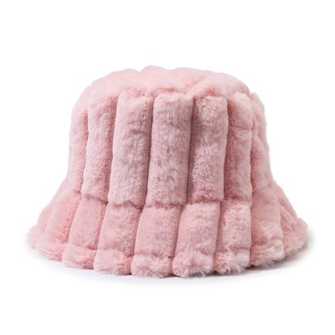 Dames Winter Dikke Pluche Vissershoed Bedrukt Gestreept Warm Winddicht Imitatiebont Mode Accessoire Voor Buiten