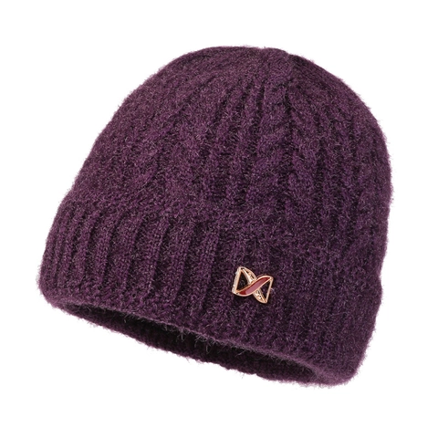 Women Winter Warm Knit Beanie Hat Thick Velvet Lined Jacquard Floral Pattern For Middle-Aged Elderly Mother Grandmother Casual Cap
