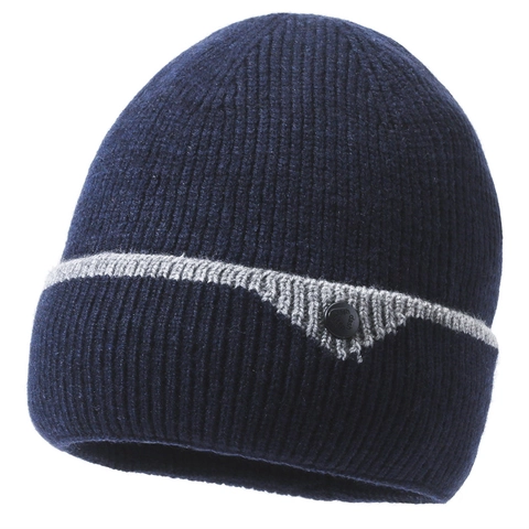 Gorro de Punto Cálido de Invierno para Hombre Mujer Gorro Acanalado de Poliéster Retro Con Botón Decorativo Esquí