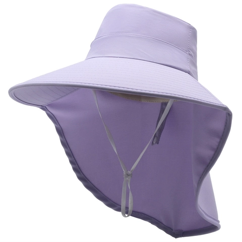 Dames Zonnehoed Met Nekflap Brede Rand UV-Bescherming Opvouwbare Zomer Outdoor Strand Zonnescherm Hoed Met Verstelbaar Windtouw