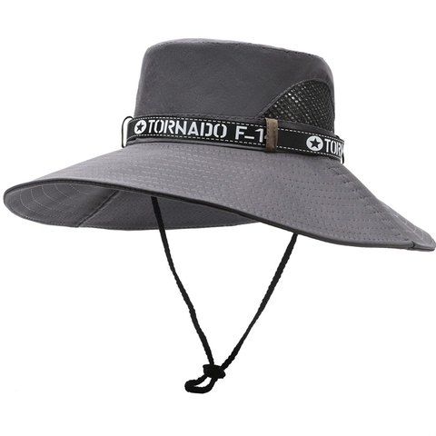 Outdoor Sonnenschutz Fischerhut Mit Breiter Krempe Polyester Atmungsaktives Mesh Anglerhut Zum Wandern Camping Unisex Sonnenhut