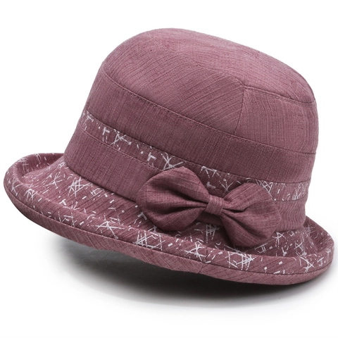 Chapeau Bob Élégant en Poliestere pour Femmes Avec Nœud Imprimé Abstrait Chapeau Pare-soleil pour Voyage Extérieur