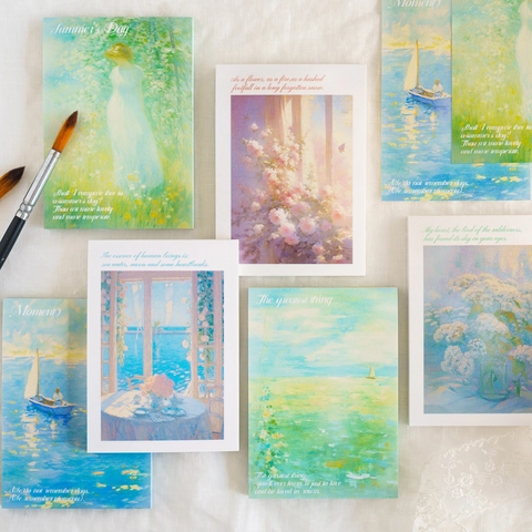 Blocco Note Artistico in Stile Pittura a Olio Impressionista Per Journaling Carta Decorativa Vintage Paesaggio Fiori Cancelleria